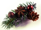 Weihnachts Haarspange mit Tannenzweig und Weihnachtsdeko UNIKAT - Haarschmuck