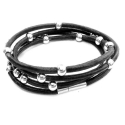 'DOT' by maxmuc Wickelarmband aus Leder mit Edelstahlperlen - Lederarmband